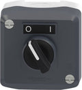 Schneider electric drukknopkast met keuzeschakelaar - zwart - 1no - i o - harmony - - xald134