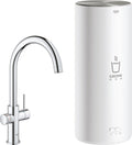 Grohe red 3 in 1 kokendwaterkraan - c-uitloop - 7l boiler - met mengventiel – chroom