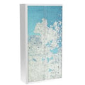 Roldeurkast paperflow continent blauw, wit