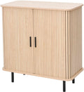 Mano leisure dressoir met schuifdeur - opbergkast 80 x 40 x 85 cm – eikenhoutlook zwart metaal