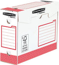 Bankers box basic archiefdozen 100mm 9,5 x 24,5 x 33 cm, rood, 20 stuks