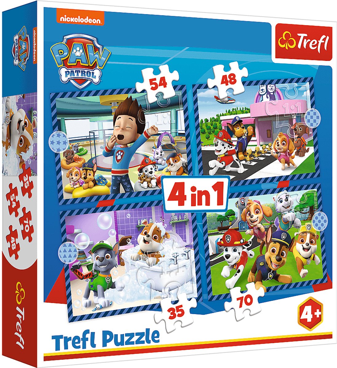 Merkloos sans marque puzzel 4 in 1 paw patrol 35+48+54+70 stukjes (6034650)