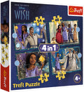 Trefl puzzelset 4in1 disney wish - dreams come true karton.