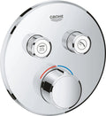 Grohe smartcontrol douchekraan inbouw - 3 knoppen - rond - chroom