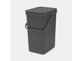 Brabantia sort go afvalbak 12l grijs