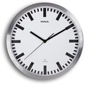 Wandklok maul maulpilot radiogestuurd wit, zilver