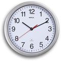 Radiogestuurde wandklok maul maulrun zilver, wit