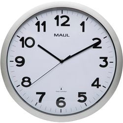 Maul step wandklok 40rc incl. batterij - zilver - 1 stuk - ø 40 x 4.7 cm -