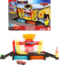 Mattel disney en pixar cars autowasstraat klaar voor de race - speelset met kleurverandering