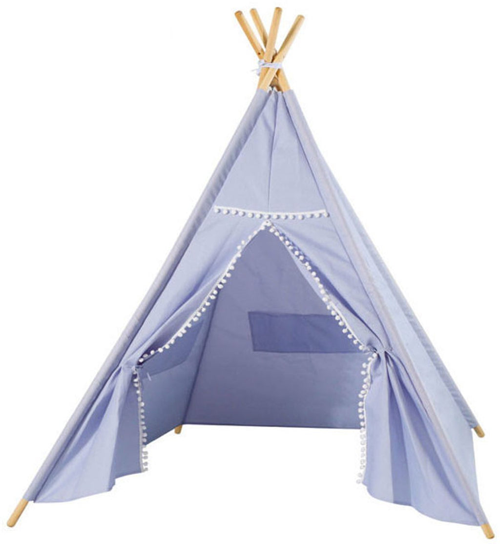 Luxe tipi tent blauw met lichtjes, 128cm