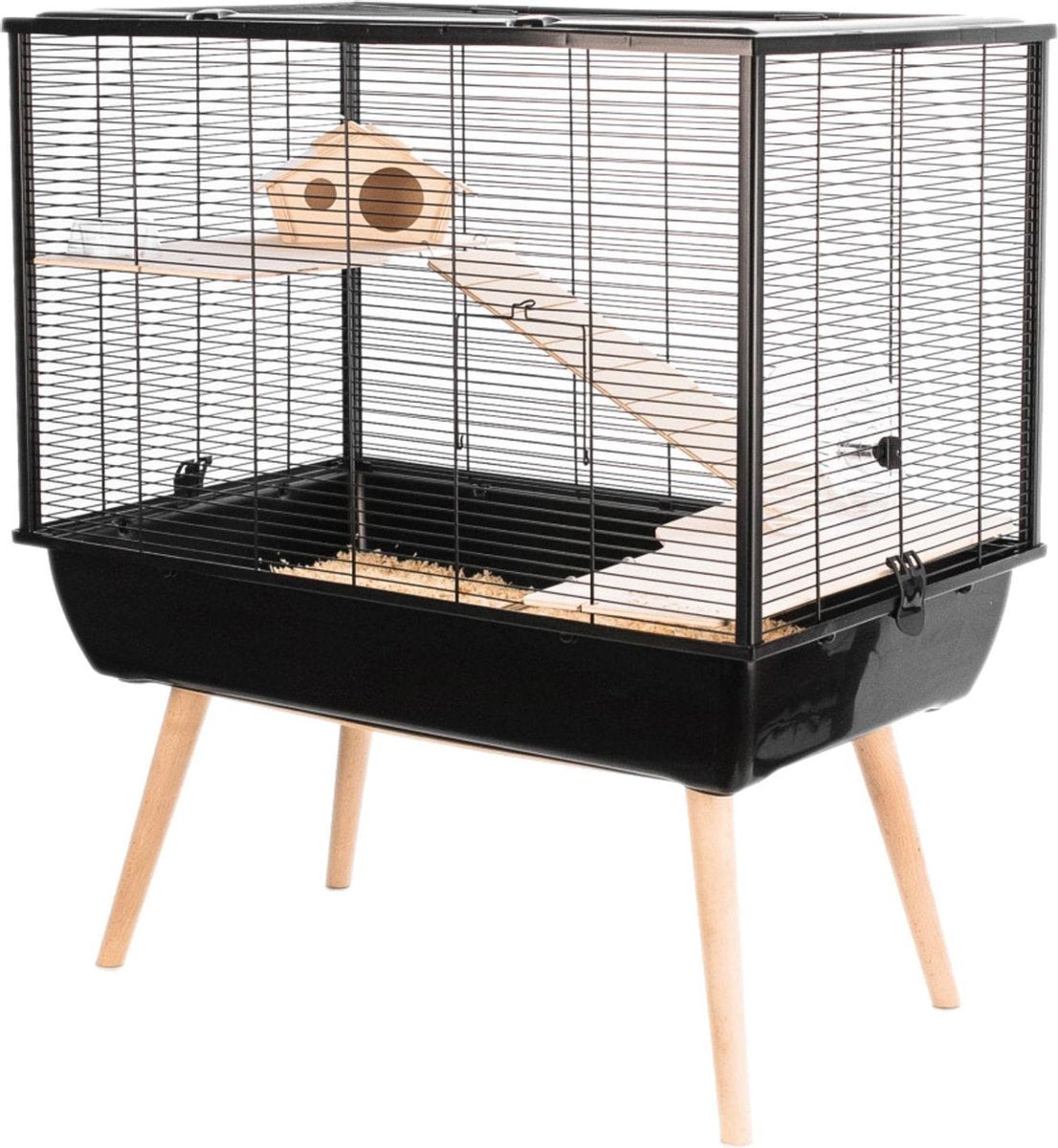 Zolux neo silta knaagdierkooi - dierenverblijf - zwart - 78 x 48 x 87,5 cm