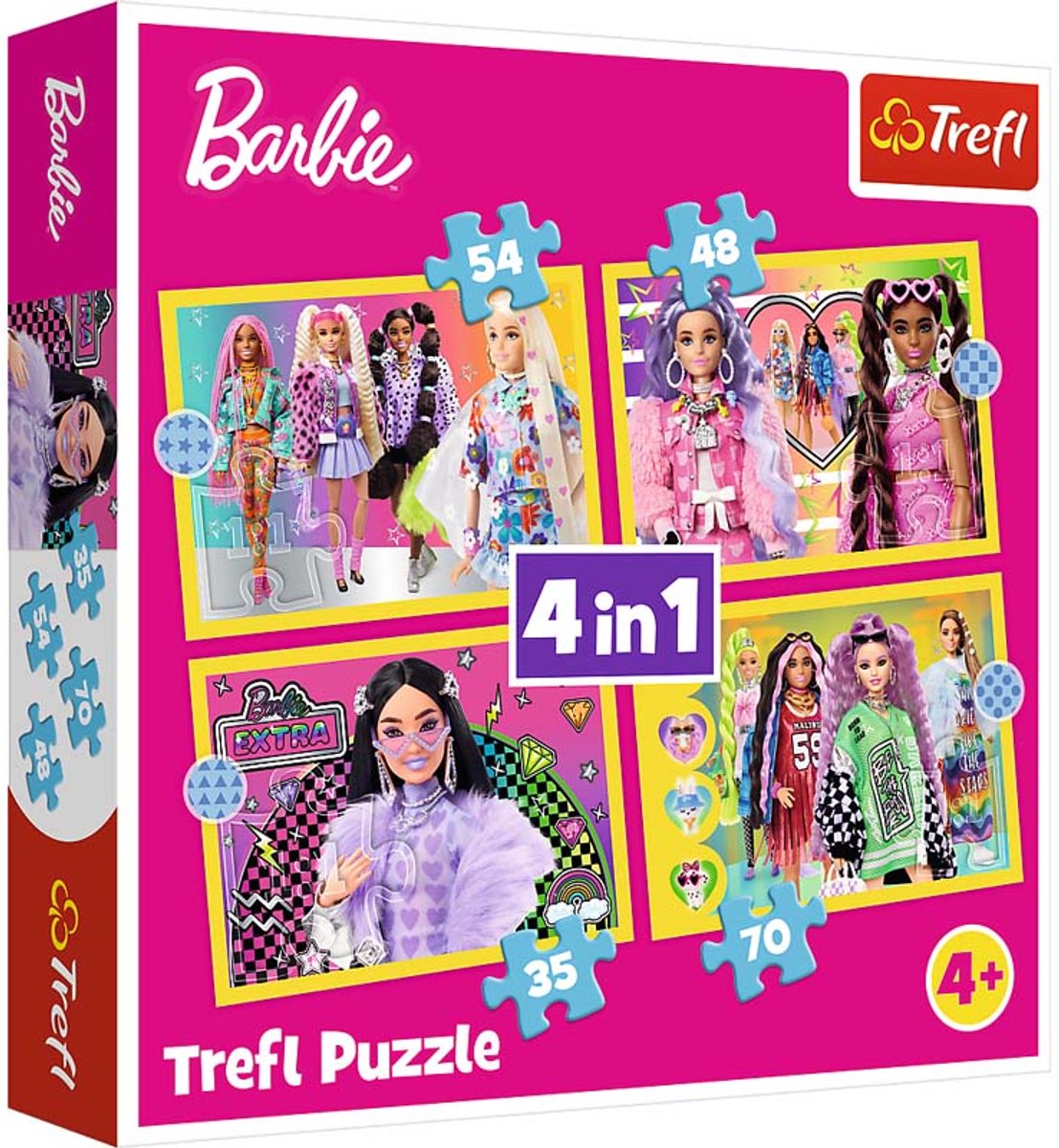 Trefl 4 in 1 barbie puzzel 35,48,54,70 teile