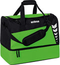 Erima six wings (medium) sporttas met bodemvak - zwart green | maat: m