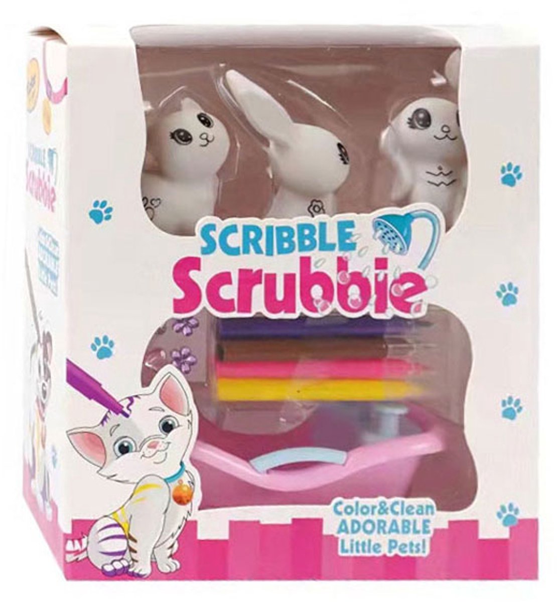 Scribble Crubbie Malvorlagen für Tiere mit Bad
