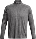 Under armour ua tech textured 1 2 zip-gry heren sportshirt - castlerock - zwart m