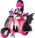 Mattel monster high draculaura-pop en haar scooter roze