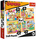 Trefl puzzelset garfield loves lasagna - 4in1 fsc mix 70% kinderpuzzel.