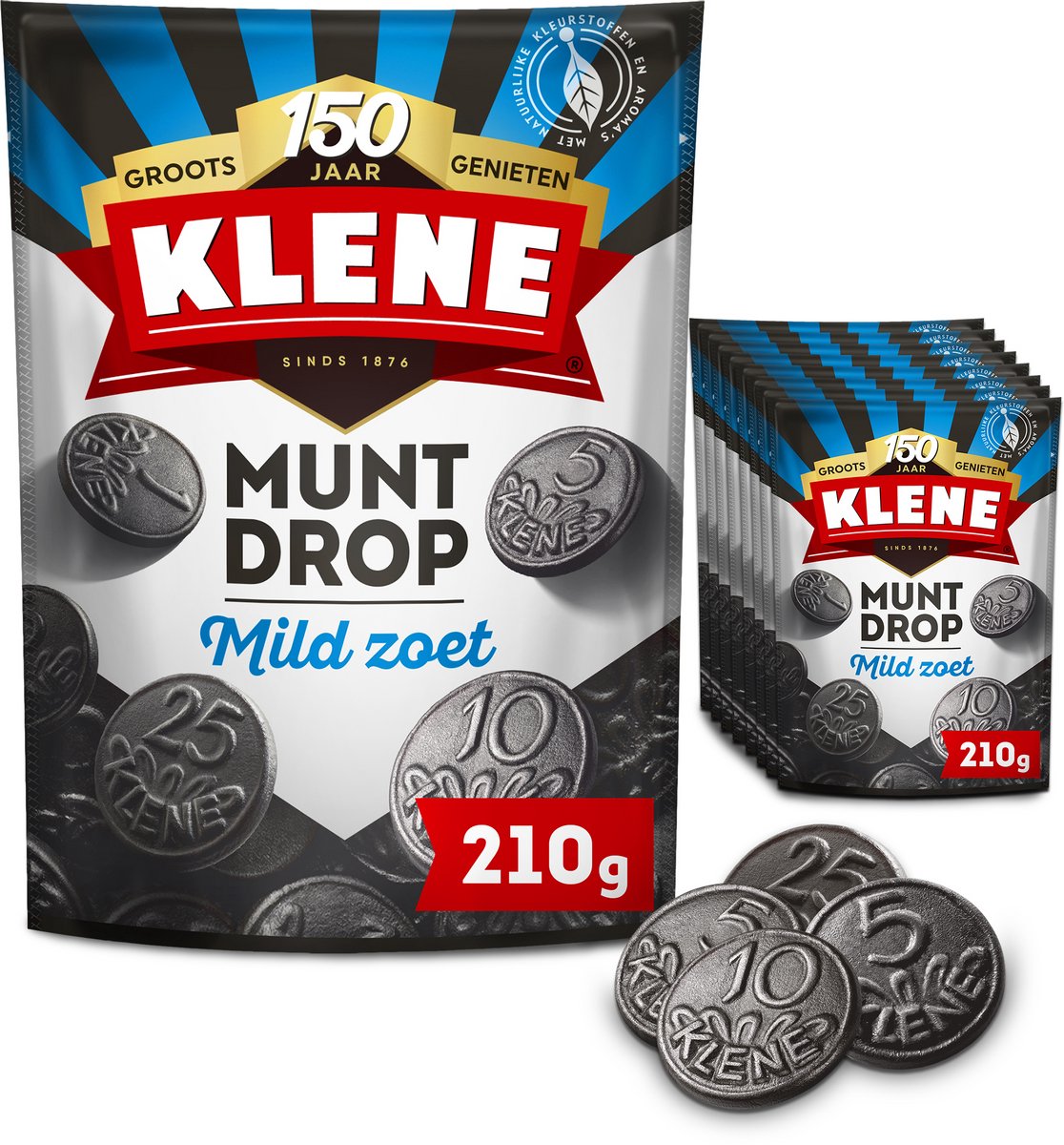 Klene muntdrop - drop - mild zoet - 8x210g