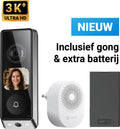 Ezviz ep8 ultra - videodeurbel met camera met ai scherm – 3k+ ( 6mp) dual lens – pakketdetectie – draadloos of bedraad – 32gb opslag – zonder abonnement