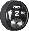 Karlsson wandklok round flip - mat zwart - 11x32.6x32.6cm - wandklok scandinavisch