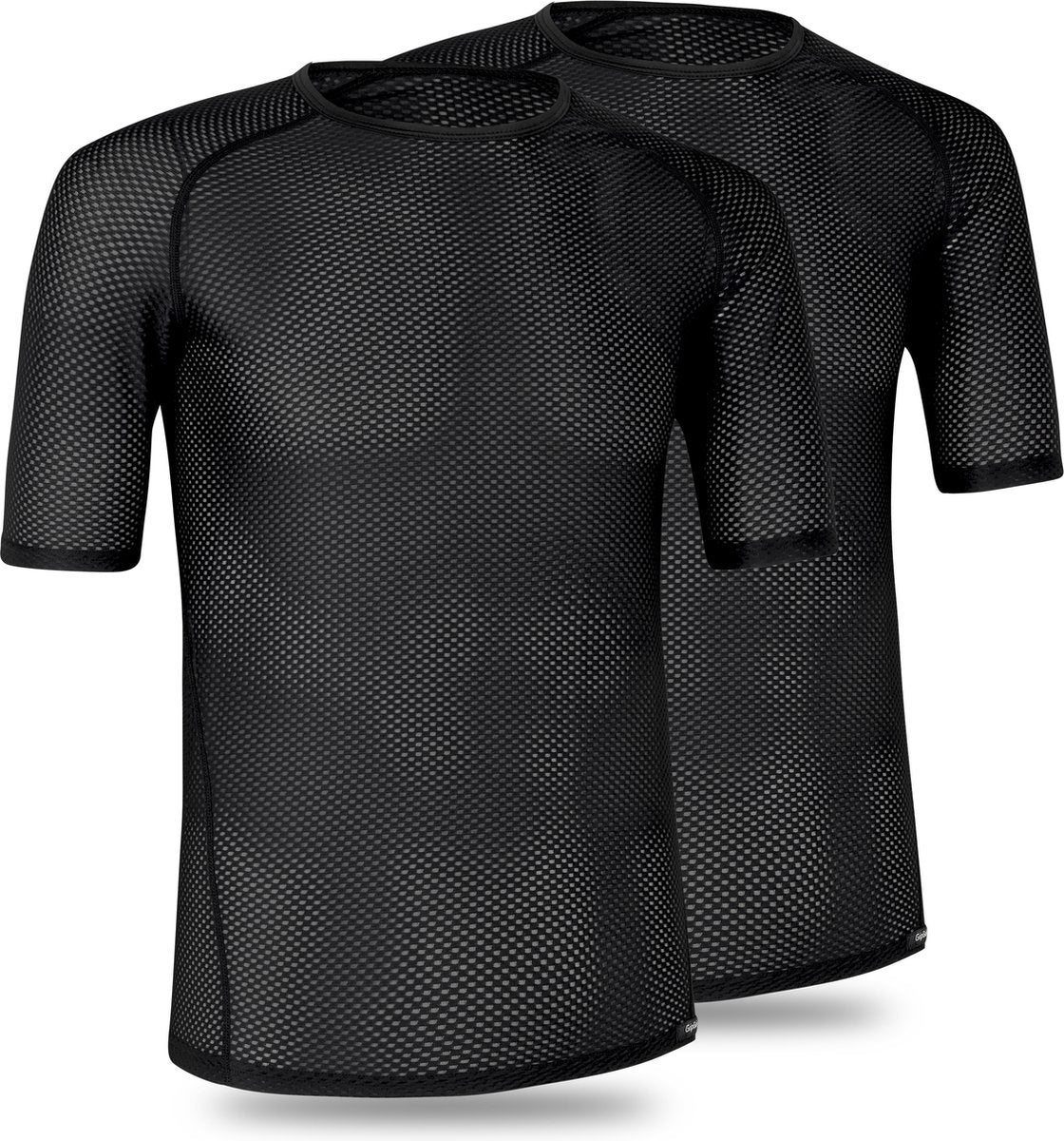 Gripgrab - ultralight mesh 2pack korte mouw base layer zomer fiets ondershirt polygiene zweethemd - zwart - heren - maat l
