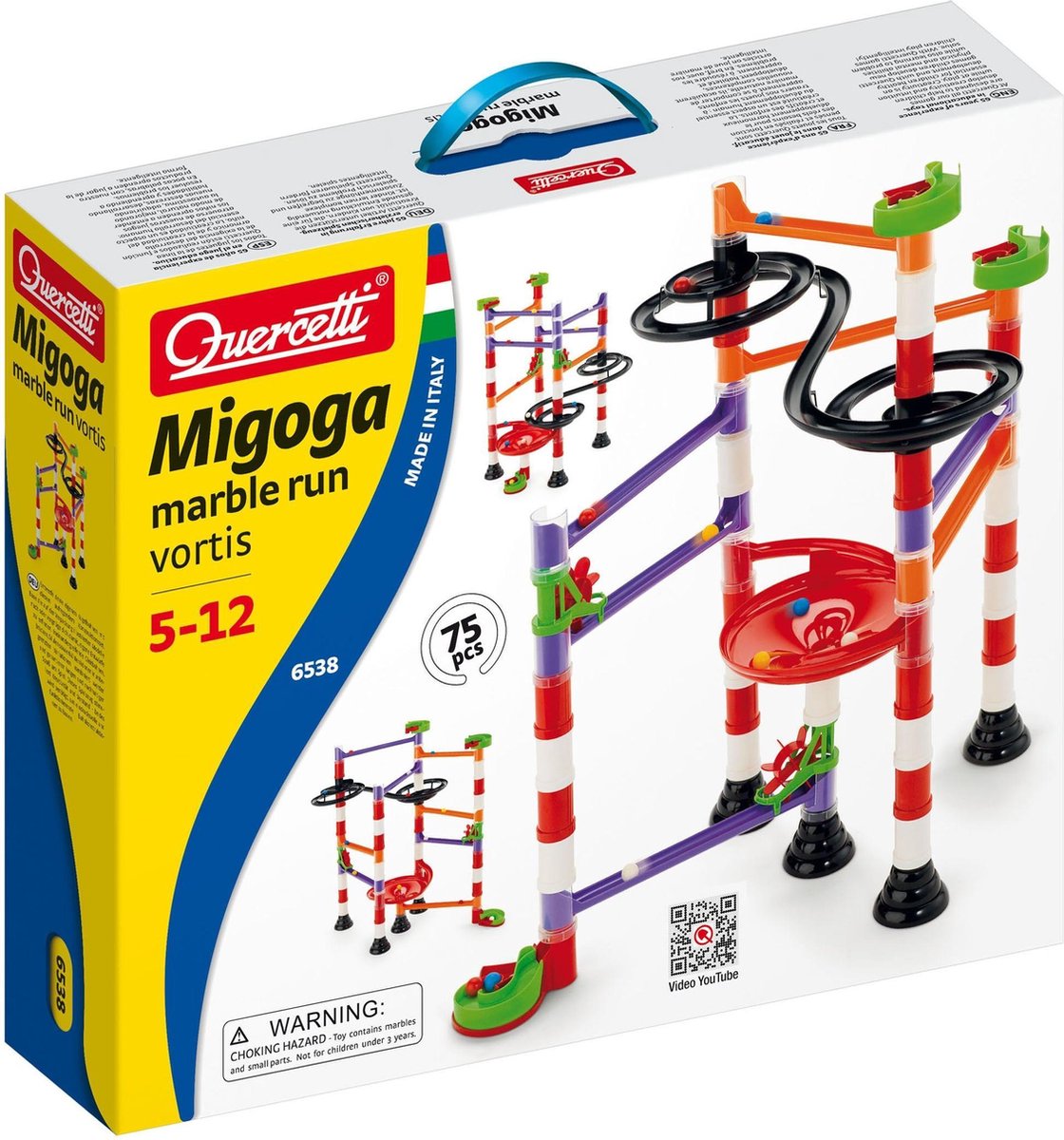 Quercetti knikkerbaan migoga vortis 80-delig