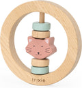 Trixie houten ronde rammelaar - mrs. cat - eerste speelgoed baby - kraamcadeau - voor jongens meisjes