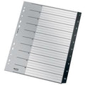 Numerieke tabbladen leitz recycle 1208 grijs pp (polypropeen)