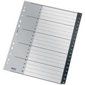 Numerieke tabbladen leitz recycle 1211 grijs pp (polypropeen)