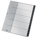 Alfabetische tabbladen leitz recycle 1207 grijs pp (polypropeen)