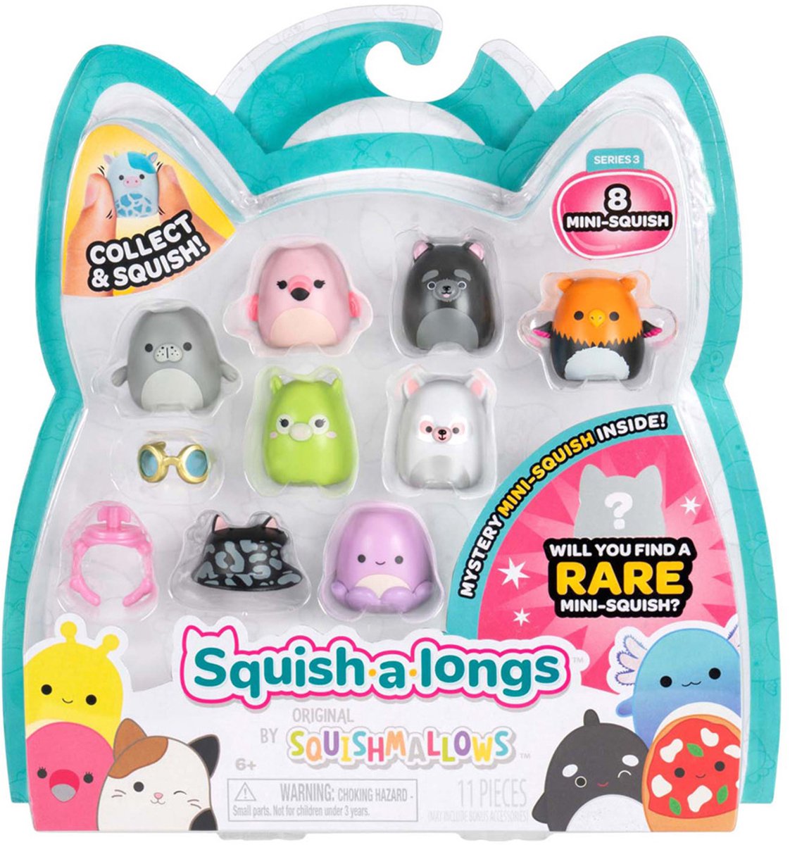 Jazwares Squishmallows - Squish-a-longs Spielfiguren Stil 3 - 8 Stück.