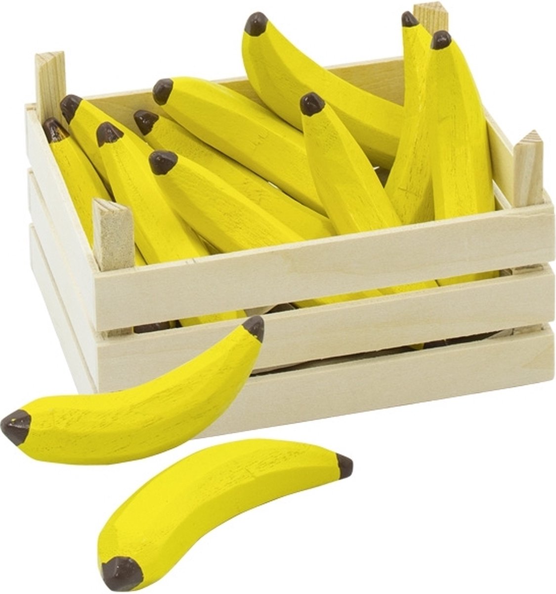 Goki speelgoedkeuken - fruitkistje met bananen - 14,1x10,1x7,3cm - 10 delen - hout