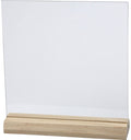 Creativ company creotime glazen plaat met houten voet 10 stuks 15,5 x 15,5 cm