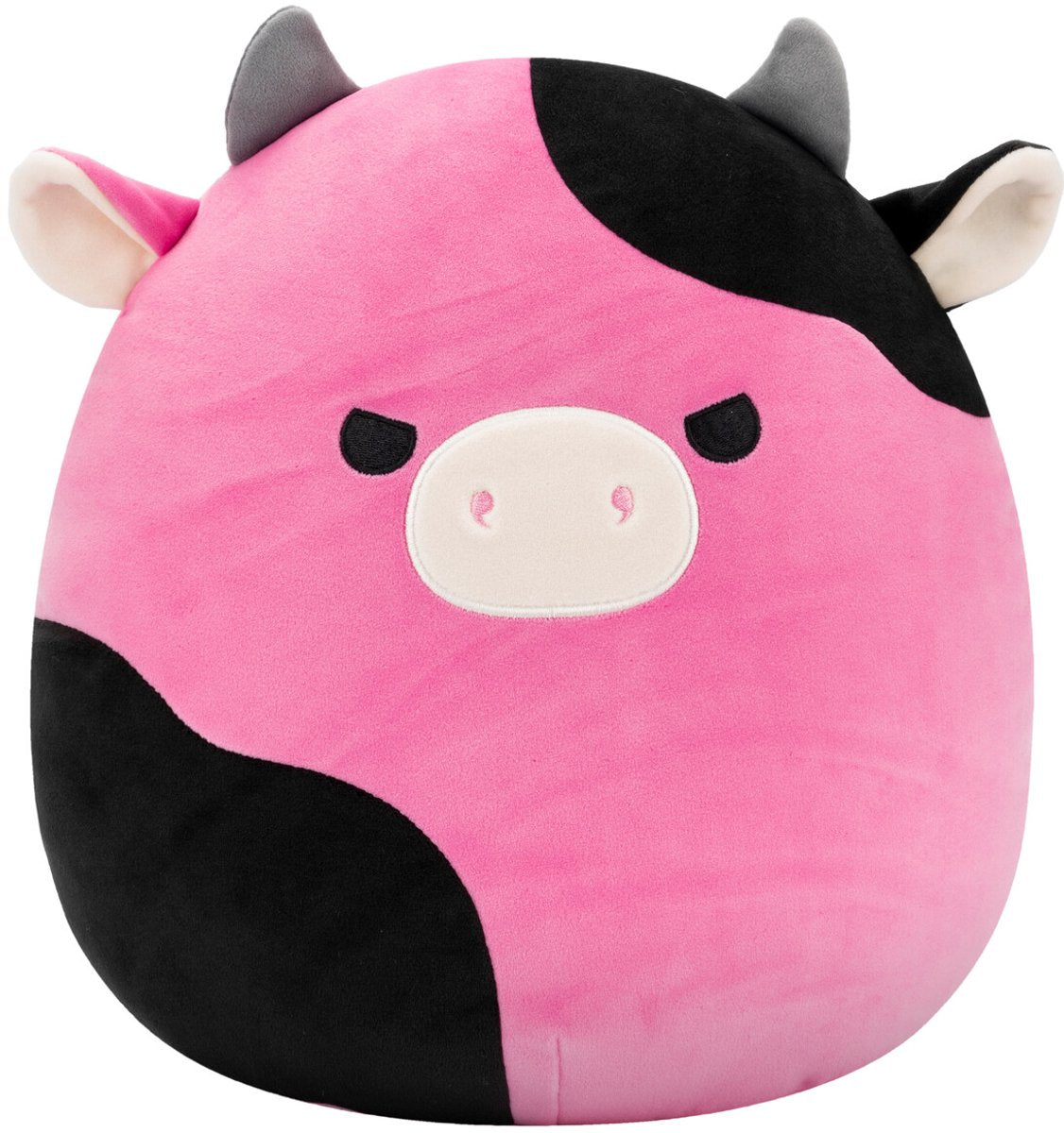 Squishmallows - pollyanna - black and pink cow w mischievous eyes 30cm pluche
