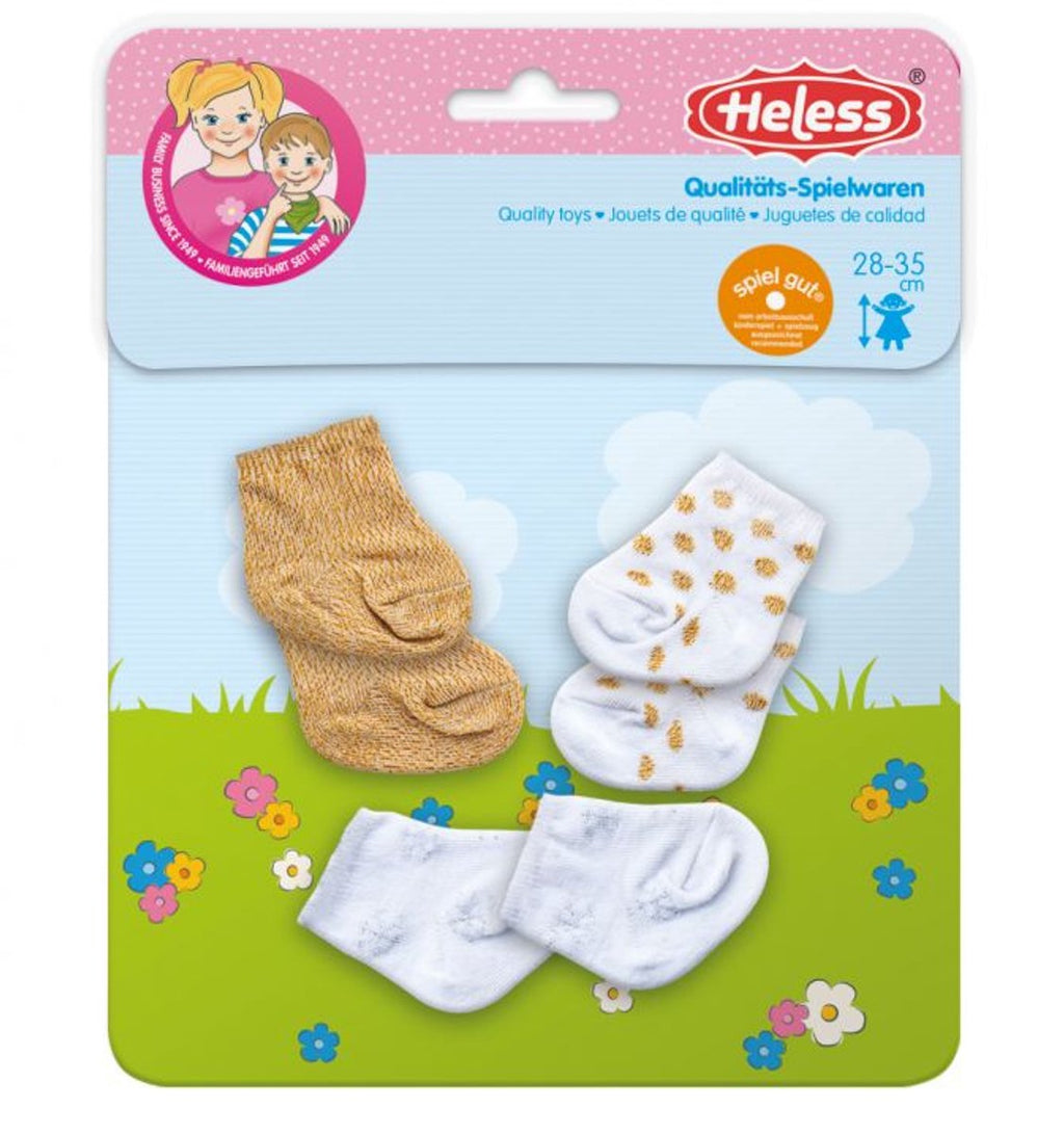 Glitzernde Socken für Puppen ohne Absätze – 3 Paar, 28–35 cm