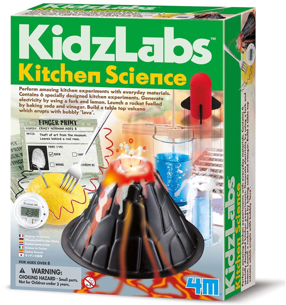 4m wetenschap en spel - keukenwetenschap voor kinderen - 6 proeven - bouwpakket - kidzlabs - 8 jaar