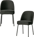 Woood vogue eetkamerstoelen - velvet stof - zwart - set van 2