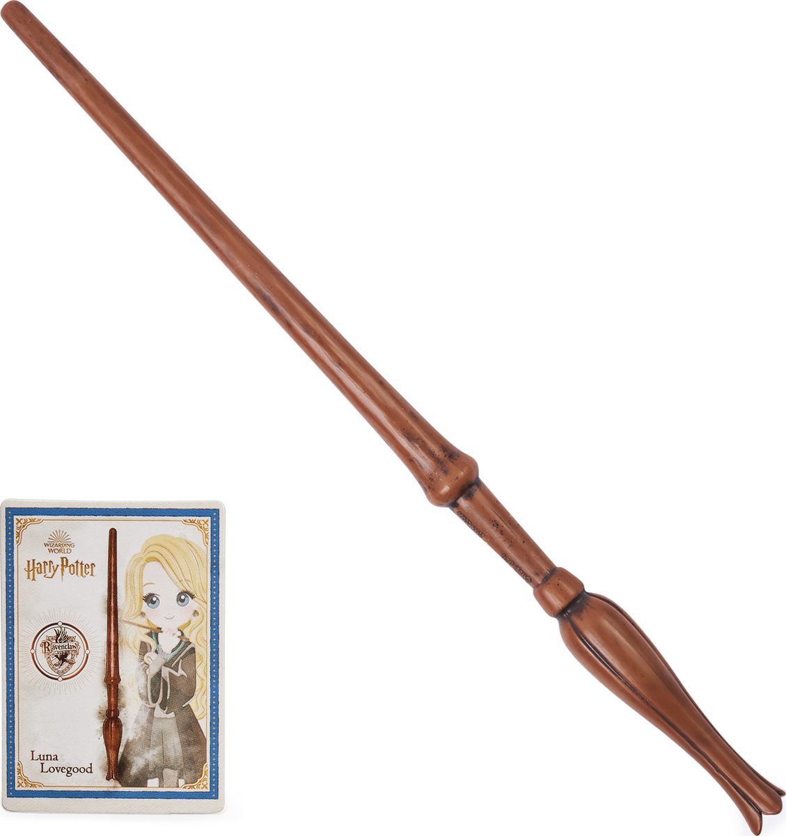 Wizarding world harry potter - loena leeflang toverstaf - met spreukenkaart - 30cm