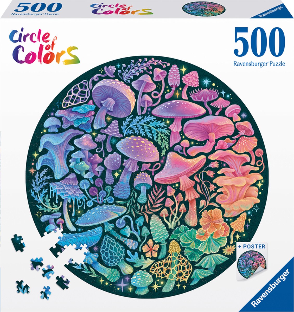 Ravensburger Puzzle Kreis oder Farbpilze, 500 Teile.