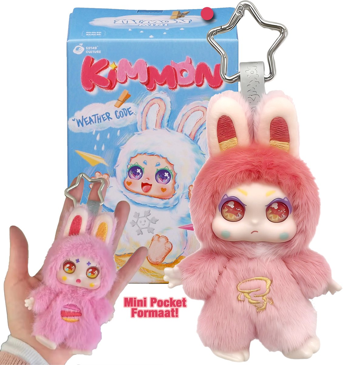Kimmon pop-culture pluche 'weather code' serie - blind box collectie - mini verzamelfiguren
