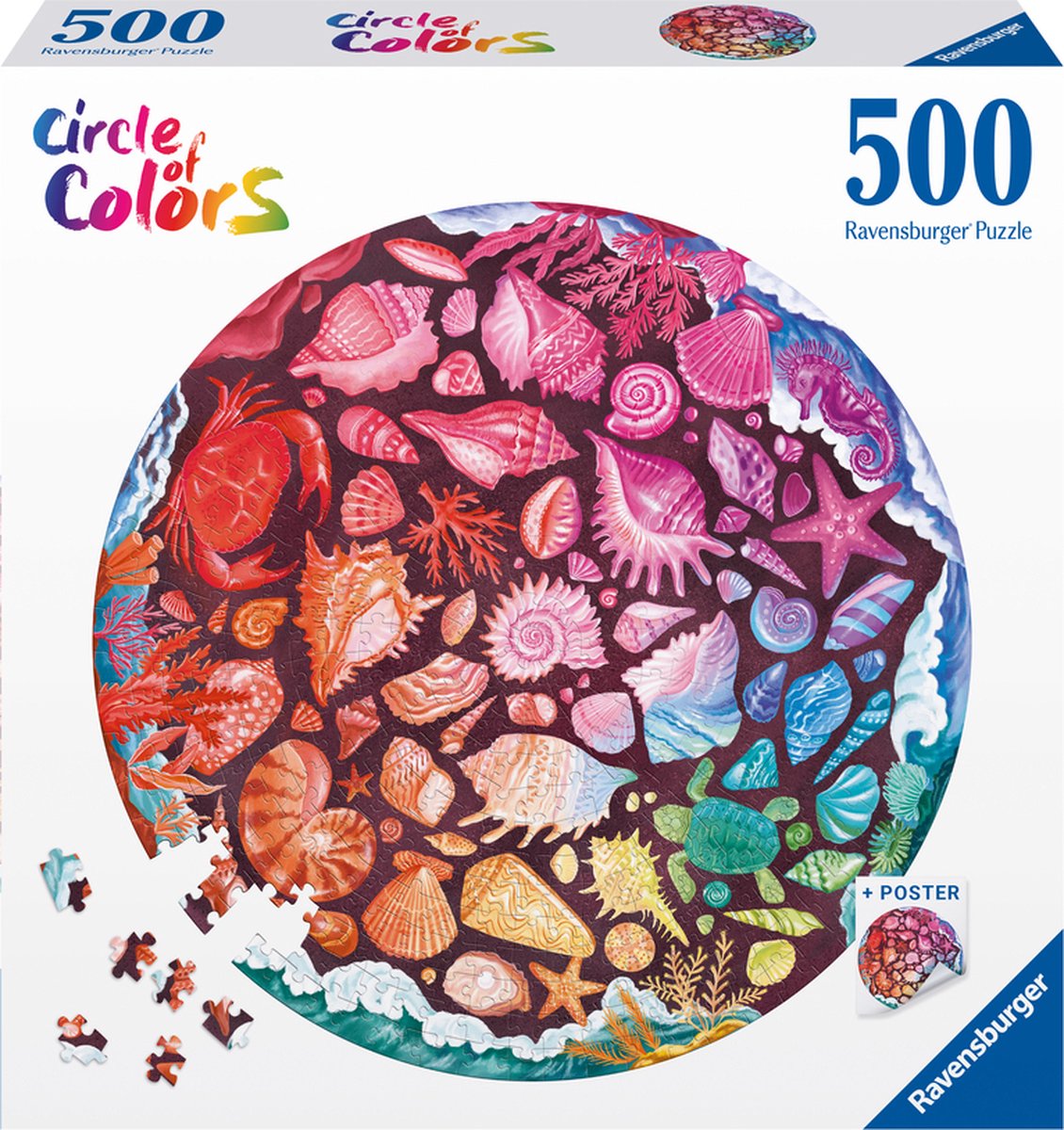 Ravensburger Legpuzzel Farbkreis Zeeschelpen, 500st.