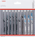 Bosch - set decoupeerzaagbladen - 10 stuks - voor hout en metaal - t-schacht