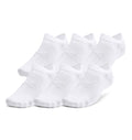 Under armour ua essential no show 6pk unisex sportsokken - wit - grijs 42-47