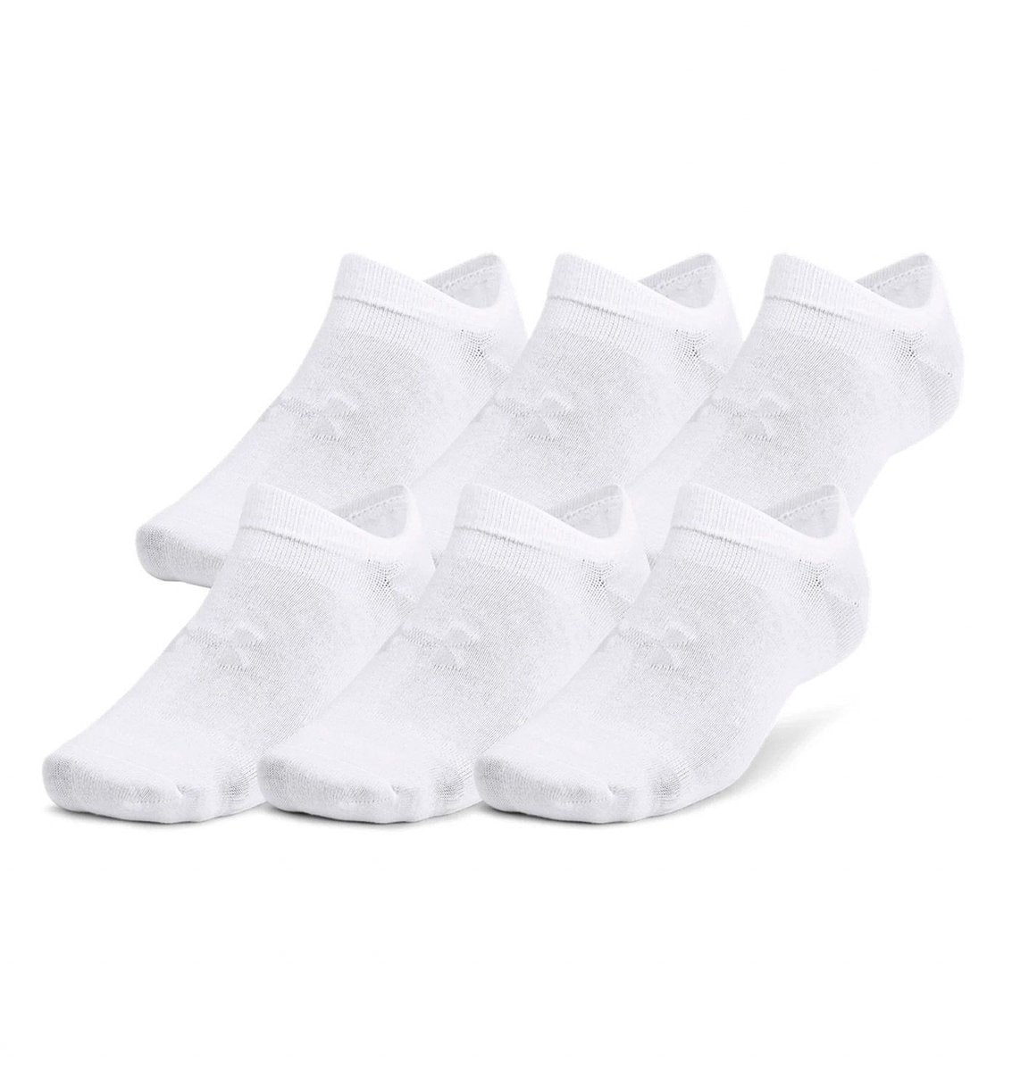 Under armour ua essential no show 6pk unisex sportsokken - wit - grijs 42-47