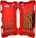 Milwaukee 10 delige shockwave hex metaalborenset in cassette