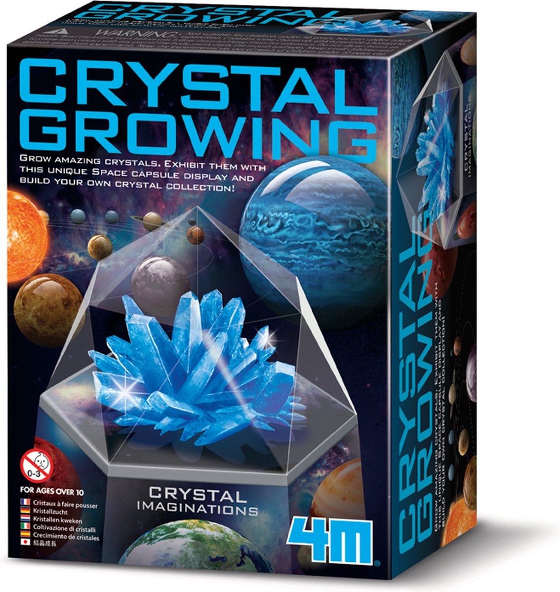 4m wetenschap en spel - groei kristallen - ruimte - crystal growing - blauw - 10 jaar