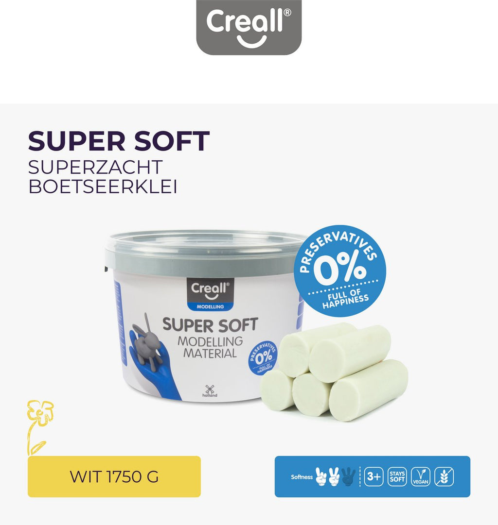Creall Supersoft Ton weiß, 1750 g.