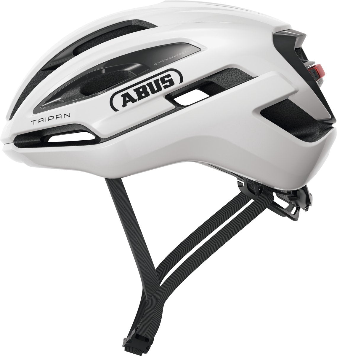 Abus fietshelm taipan led shiny white l - 57-61 cm - wit - geschikt voor gebruik op gravel bikes - 315 g