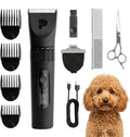 Peluvio nikos hondentondeuse – professionele draadloze trimmer voor honden – 5 snelheden (5000–7000 rpm) – keramisch-stalen mes – 180 min accu – ipx7 waterdicht – led display – 4 opzetkammen + detailkop – aluminium behuizing – usb-c