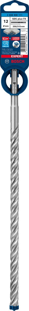 Bosch expert sds plus-7x hamerboor 12 x 250 x 315 mm